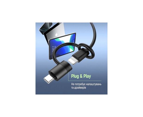 Переходник Lightning F to USB-C M black ColorWay (CW-AD-CL2), изображение 9