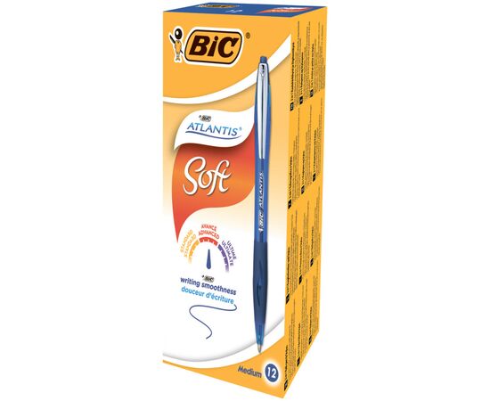 Ручка шариковая Bic автоматическая Atlantis с резиновым грипом Синяя (bc9021322), изображение 2