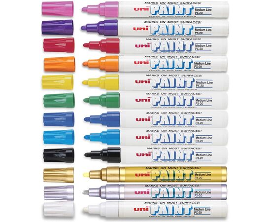 Маркер UNI Paint 0,8-1,2 мм, белый (PX-21.White), изображение 2