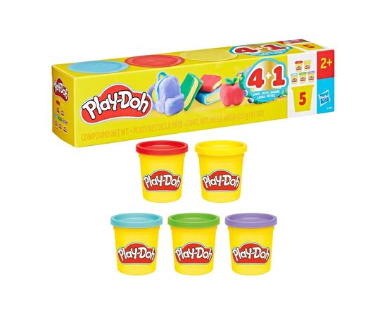 Набор для творчества Hasbro Play-Doh маса для ліплення Повернення до школи 5 баночок (G1860), изображение 3