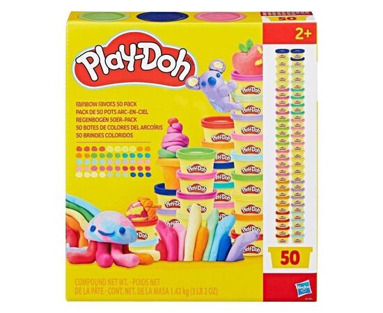 Набор для творчества Hasbro Play-Doh маса для ліплення Райдужні сюрпризи 50 баночок (G1761)