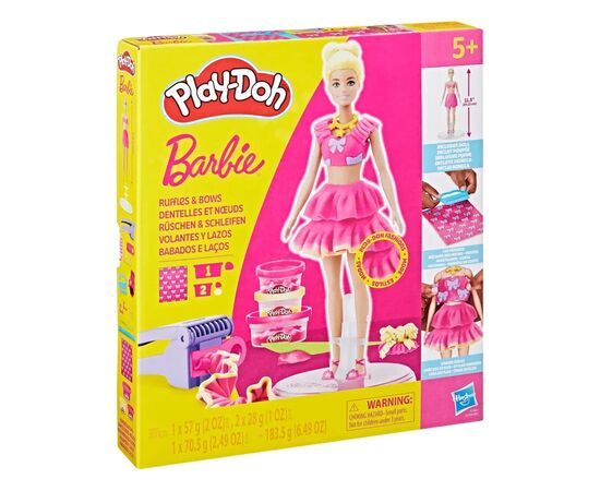 Набор для творчества Hasbro Play-Doh Barbie Рюші та банти. з масою для ліплення (G1361), изображение 4