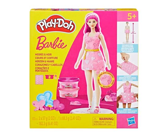 Набір для творчості Hasbro Play-Doh Barbie Серця та волосся з масою для ліплення (G1357), зображення 3