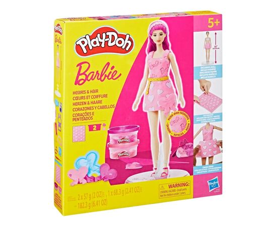 Набір для творчості Hasbro Play-Doh Barbie Серця та волосся з масою для ліплення (G1357), зображення 4