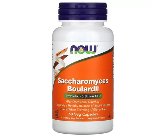 Витаминно-минеральный комплекс Now Foods Сахаромицеты Буларди, Saccharomyces Boulardii, 60 вегетарианских (NF2934)