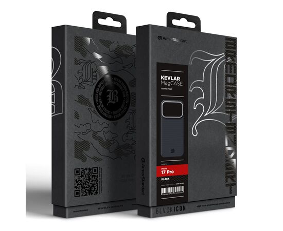 Чохол до мобільного телефона Armorstandart BlackIcon Aramid Plain MagCase Apple iPhone 17 Pro Black (ARM90160), зображення 2