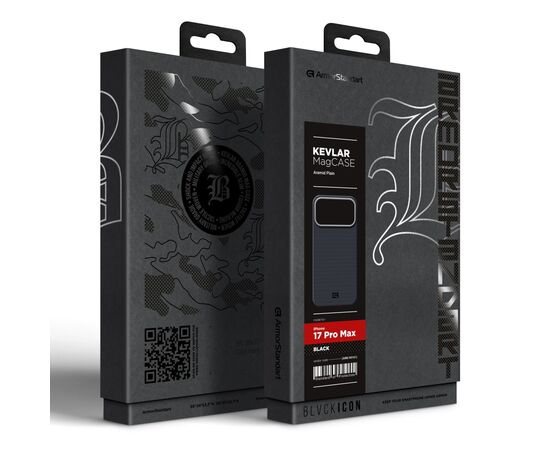 Чохол до мобільного телефона Armorstandart BlackIcon Aramid Plain MagCase Apple iPhone 17 Pro Max Black (ARM90161), зображення 2