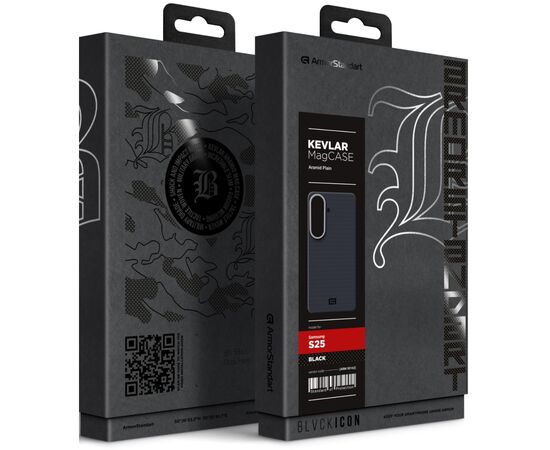 Чохол до мобільного телефона Armorstandart BlackIcon Aramid Plain MagCase Samsung S25 Black (ARM90162), зображення 2