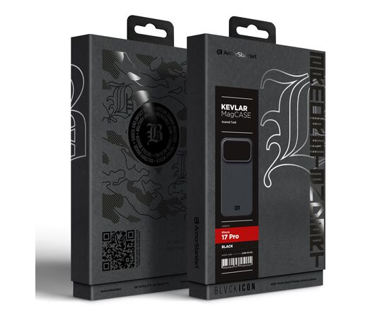 Чохол до мобільного телефона Armorstandart BlackIcon Aramid Twill MagCase Apple iPhone 17 Pro Black (ARM90149), зображення 2