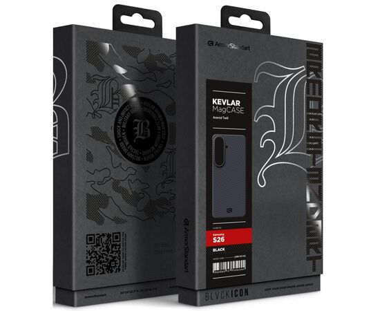 Чохол до мобільного телефона Armorstandart BlackIcon Aramid Twill MagCase Samsung S26 Black (ARM90145), зображення 2