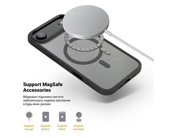 Чохол до мобільного телефона Armorstandart Unit MagCase Apple iPhone 17 Air Black + Orange Button Set (ARM90582), зображення 4