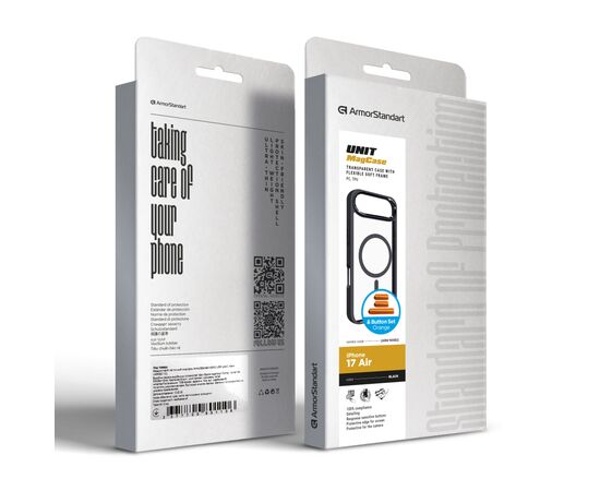 Чохол до мобільного телефона Armorstandart Unit MagCase Apple iPhone 17 Air Black + Orange Button Set (ARM90582), зображення 7