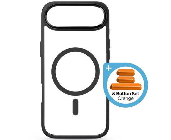 Чохол до мобільного телефона Armorstandart Unit MagCase Apple iPhone 17 Air Black + Orange Button Set (ARM90582)