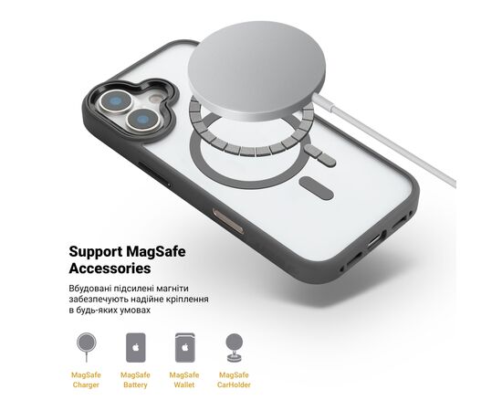 Чохол до мобільного телефона Armorstandart Unit MagCase Apple iPhone 17 Black + Orange Button Set (ARM90579), зображення 4