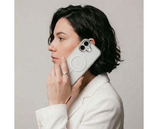 Чохол до мобільного телефона Armorstandart Unit MagCase Apple iPhone 17 Clear Silver + Orange Button Set (ARM90581), зображення 6