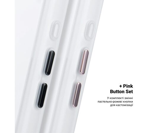 Чохол до мобільного телефона Armorstandart Unit MagCase Apple iPhone 17 Clear Silver + Pink Button Set (ARM90580), зображення 5
