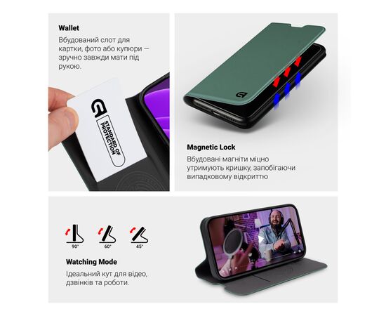 Чохол до мобільного телефона Armorstandart OneFold Case Xiaomi Redmi Note 15 5G / Poco M8 5G Green (ARM89984), зображення 4
