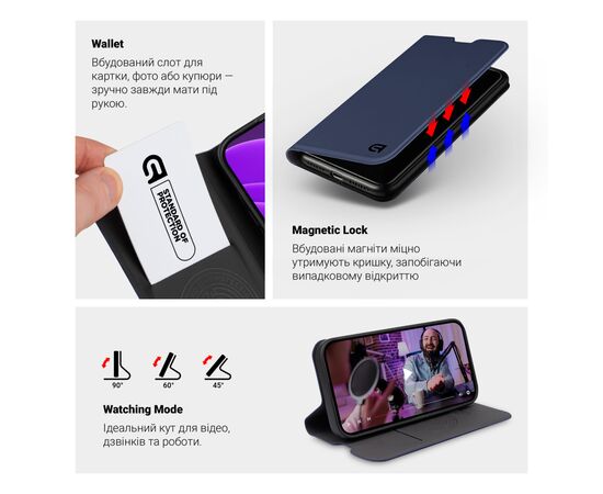 Чохол до мобільного телефона Armorstandart OneFold Case Xiaomi Redmi Note 15 Pro 5G Dark Blue (ARM89988), зображення 4