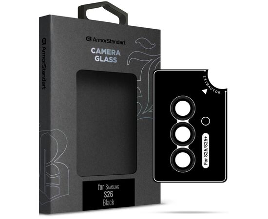 Скло захисне Armorstandart Supreme BI camera Samsung S26 Black (ARM90420)