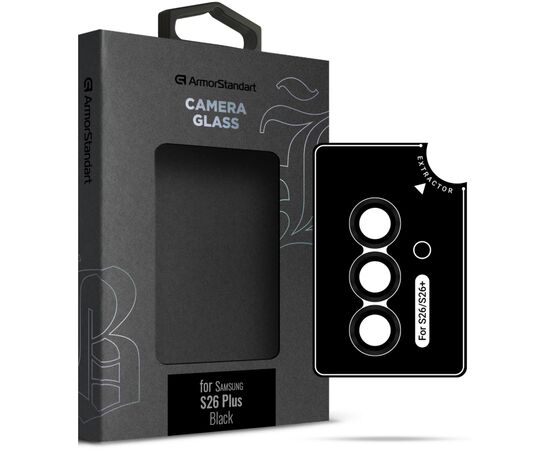 Скло захисне Armorstandart Supreme BI camera Samsung S26 Plus Black (ARM90422)