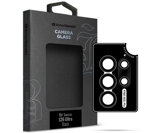 Скло захисне Armorstandart Supreme BI camera Samsung S26 Ultra Black (ARM90425)