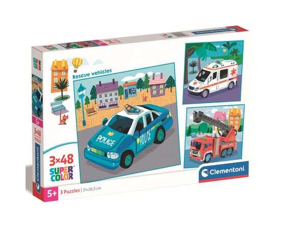 Пазл Clementoni Rescue Vehicles 3 шт по 48 елементів (25318.00)
