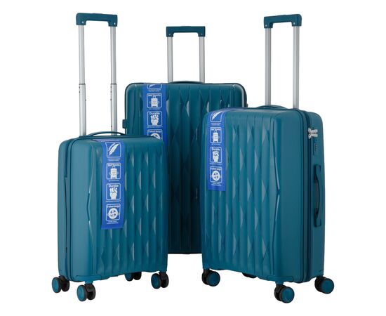 Набор чемоданов 2E M7979 (L+M+S) блакитний (2E-PP-M7979-SET3-LB)