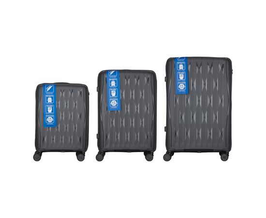 Набор чемоданов 2E M7979 (L+M+S) темно-сірий (2E-PP-M7979-SET3-DG), изображение 3