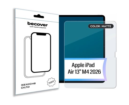 Стекло защитное BeCover Matte Anti-Glare Apple iPad Air 13" M4 2026 (715175)