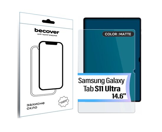 Стекло защитное BeCover Matte Anti-Glare Samsung Galaxy Tab S11 Ultra (SM-X930/X936) 14.6" (714557)
