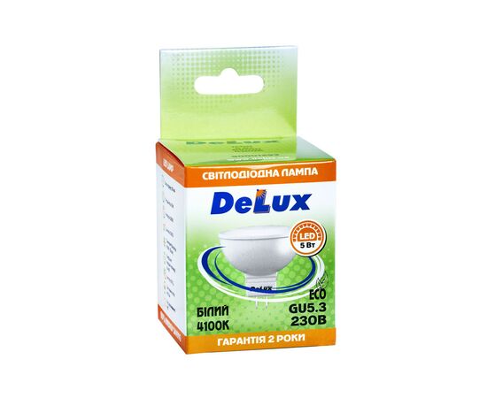 Лампочка Delux JCDR 5Вт 4100K 220В GU5.3 (90001293), зображення 2