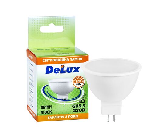 Лампочка Delux JCDR 5Вт 4100K 220В GU5.3 (90001293), зображення 3