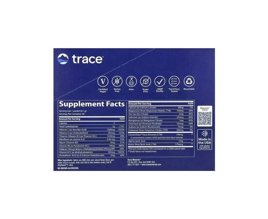 Витаминно-минеральный комплекс Trace Электролиты без сахара, вкус апельсина и манго, Power Pak, 3 (TMR00625), изображение 2