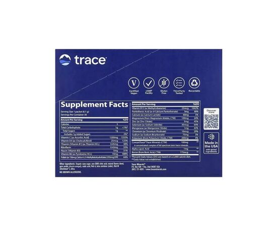 Витаминно-минеральный комплекс Trace Электролиты, вкус апельсина, Power Pak, 30 пакетов по 6 гр (TMR00053), изображение 2