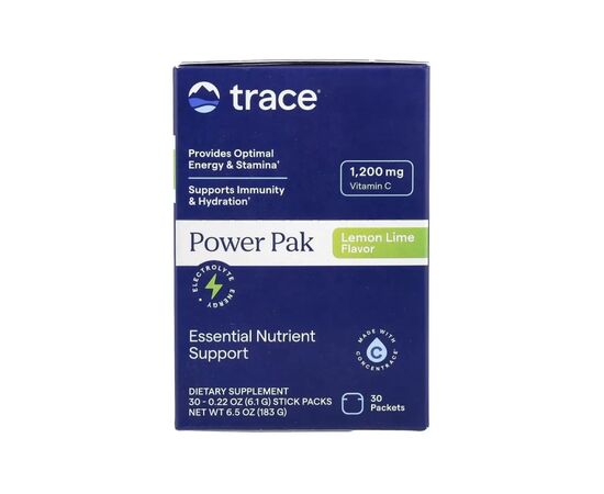 Витаминно-минеральный комплекс Trace Электролиты, вкус лимон-лайм, Electrolyte Stamina PowerPak, 30 пакето (TMR00052), изображение 4