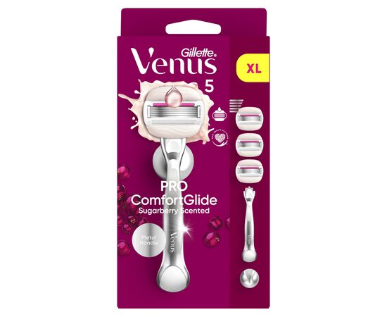 Бритва Gillette Venus PRO ComfortGlide Sugarberry Scented с 3 сменными картриджами + Крючок (8700216970020), изображение 2