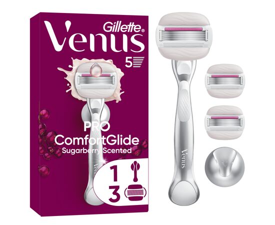 Бритва Gillette Venus PRO ComfortGlide Sugarberry Scented с 3 сменными картриджами + Крючок (8700216970020)