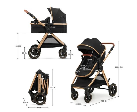 Коляска Kinderkraft 3 в 1 Esme Pro Pure Black (KSESME00BLK300N) (5902533929351), изображение 2