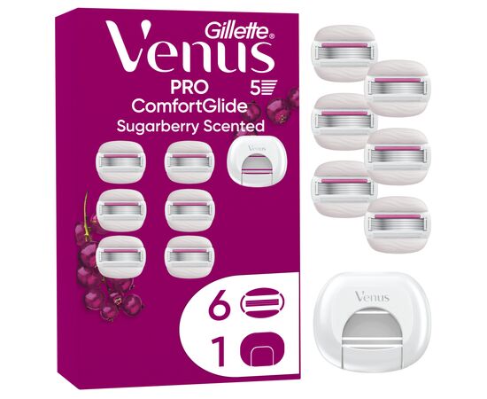 Сменные кассеты Gillette Venus PRO ComfortGlide Sugarberry Scented 6 шт. + Чехол (8700216969253)