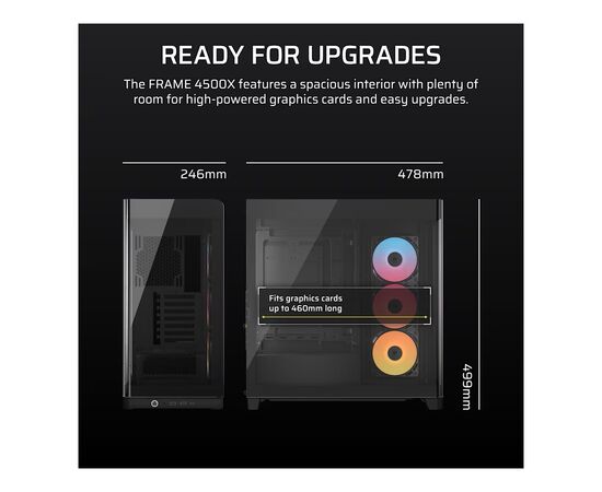 Корпус для ПК Corsair FRAME 4500X RS-R ARGB Tempered Glass Black (CC-9011314-WW), зображення 10