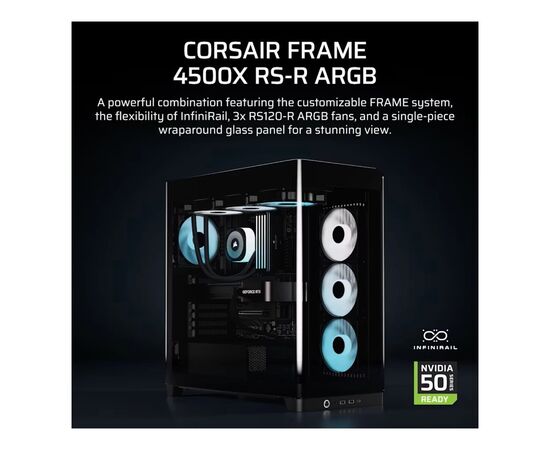 Корпус для ПК Corsair FRAME 4500X RS-R ARGB Tempered Glass Black (CC-9011314-WW), зображення 2