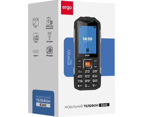 Мобільний телефон Ergo E242 Black, зображення 9