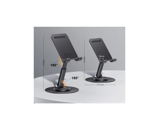 Подставка для планшета и телефона LP805 Swivel & Foldable Multi-Angle Phone Stand Black Ugreen (35152), изображение 4