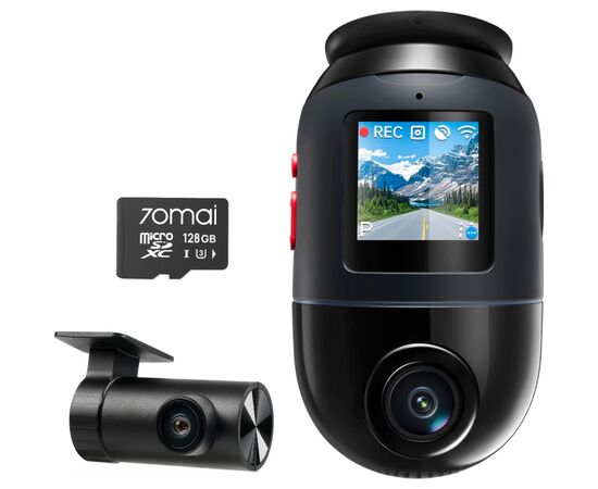 Видеорегистратор Xiaomi 70mai Dash Cam X800-2 Omni 128GB Black +RC14 Rear Camera Set (1152147)