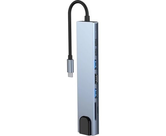 Концентратор Dynamode USB-C 8-in-1 HDMI 4K30Hz + 1xRJ45 + 1xUSB 3.0 + 1xUSB 2.0 + 1xUSB-C PD (BYL-2017L), изображение 4