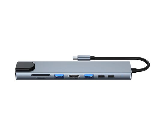 Концентратор Dynamode USB-C 8-in-1 HDMI 4K30Hz + 1xRJ45 + 1xUSB 3.0 + 1xUSB 2.0 + 1xUSB-C PD (BYL-2017L), изображение 5