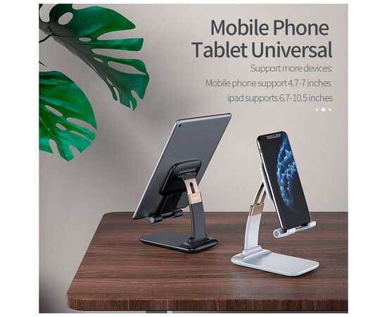 Подставка для планшета и телефона Knight Foldable Desk Mobile Phone Holder Stand (Plastic) Black Essager (EZJZM-QSSJ01), изображение 3