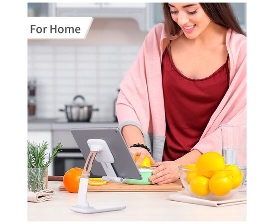 Подставка для планшета и телефона Knight Foldable Desk Mobile Phone Holder Stand (Plastic) White Essager (EZJZM-QSSJ02), изображение 10