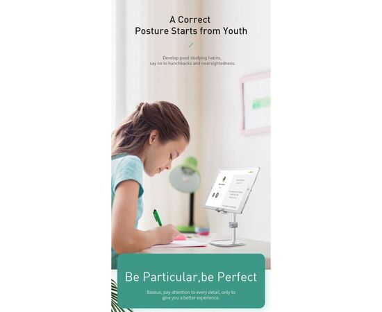 Подставка для планшета и телефона Literary youth desktop bracket Silver Baseus (SUWY-0S), изображение 9