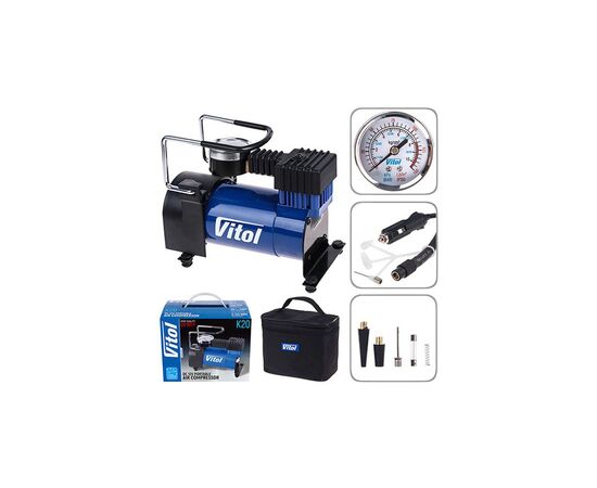 Автомобильный компрессор VITOL K-20 100psi/12Amp/35л (K-20), изображение 3